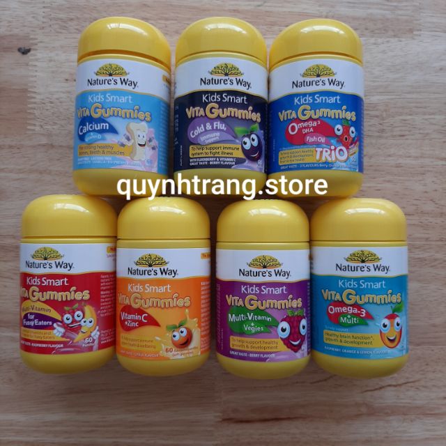 Kẹo dẻo Nature Way Gummies Úc bổ sung vitamin cho bé từ 2 tuổi Úc 60 viên