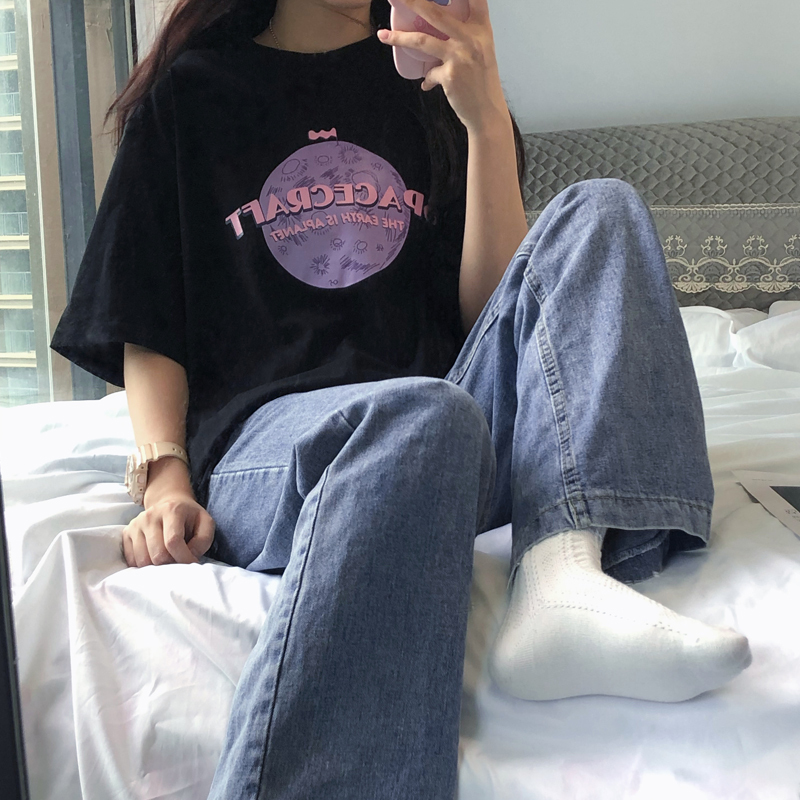 Áo thun unisex tay lỡ form rộng 2021, Áo phông nữ đẹp màu trắng, đen chất cotton xịn thời trang Quảng Châu Order | BigBuy360 - bigbuy360.vn