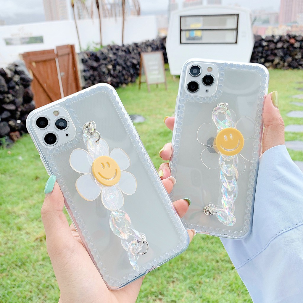 Ốp điện thoại mềm có dây đeo tay thủ công xinh xắn cho iPhone 7 plus x xs max x lphone 8 iphone 11 pro max 12 pro max