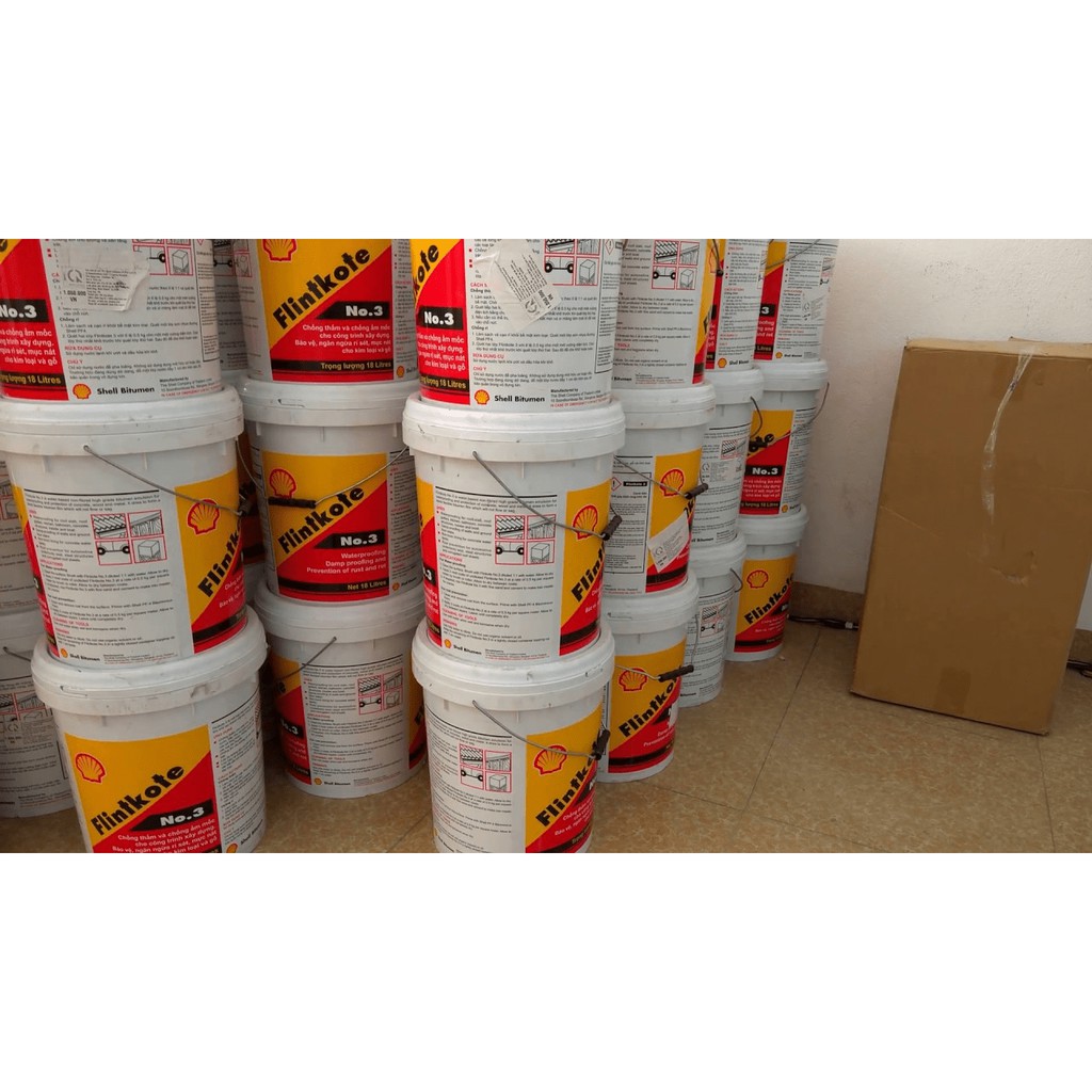 Shell Flinkote No.3 loại 3.5kg-Sơn chống thấm bể cá koi, mái tum, sàn vệ sinh, vách ngoài hầm, tường đứng.