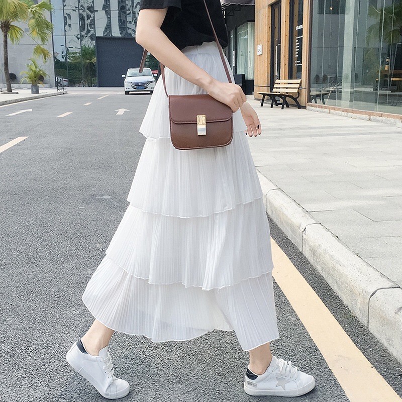 Chân Váy Dài Nhún 4 tầng phong cách | BigBuy360 - bigbuy360.vn