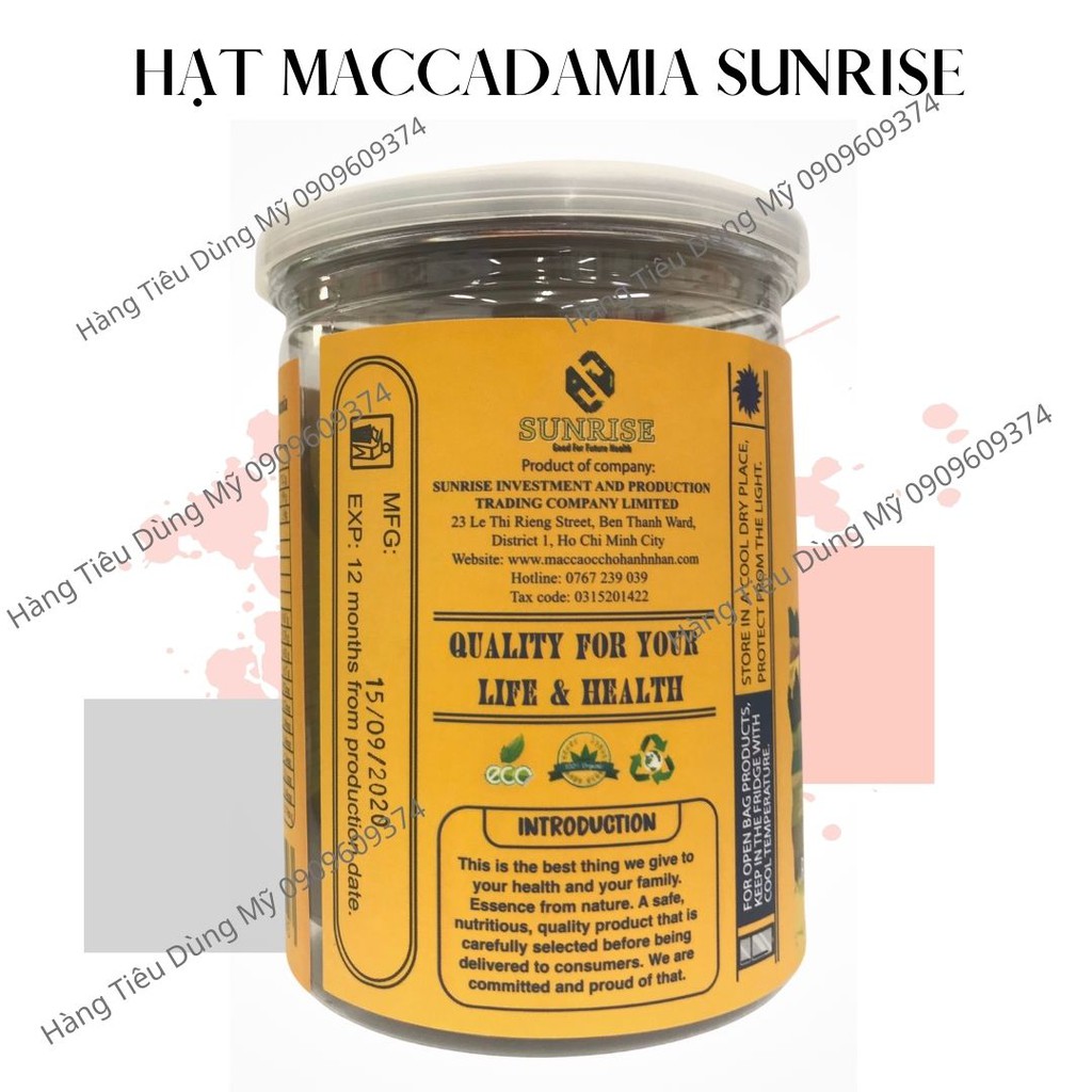 HŨ MACCADAMIA SUNRISE 250G