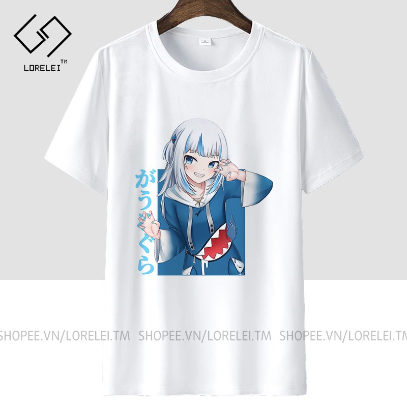 Áo thun Gawr Gura Hololive Collections ngắn tay