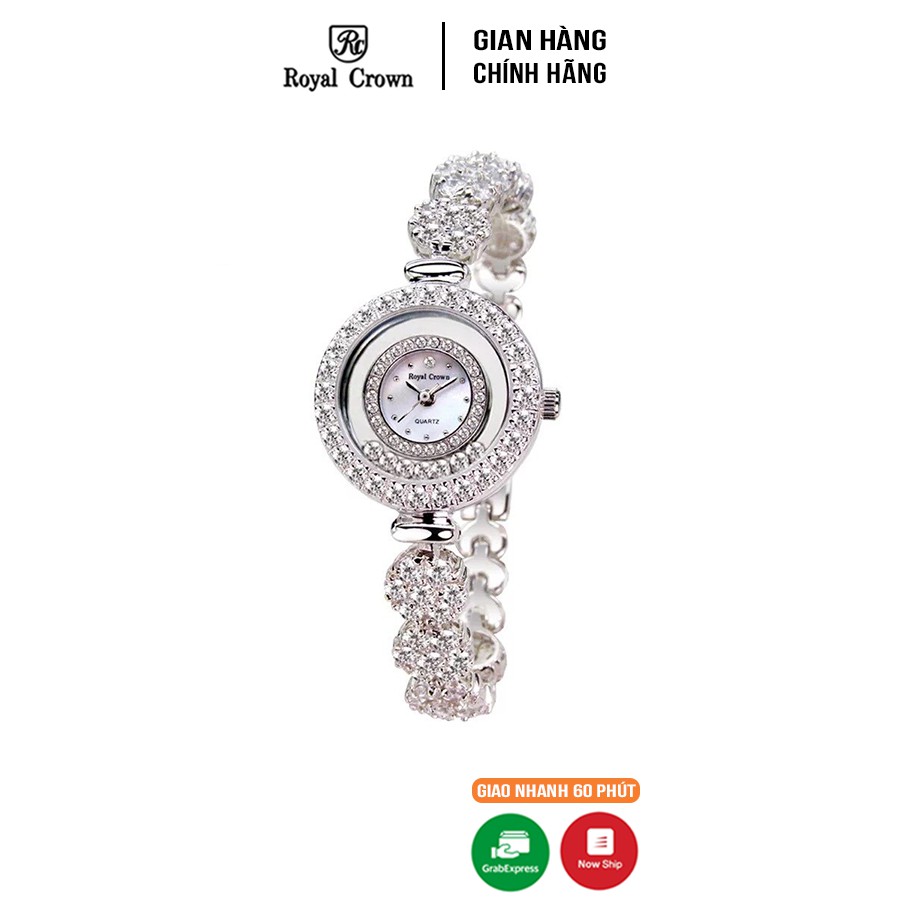 Đồng hồ nữ chính hãng Royal Crown 5308 Jewerry Watch vỏ trắng