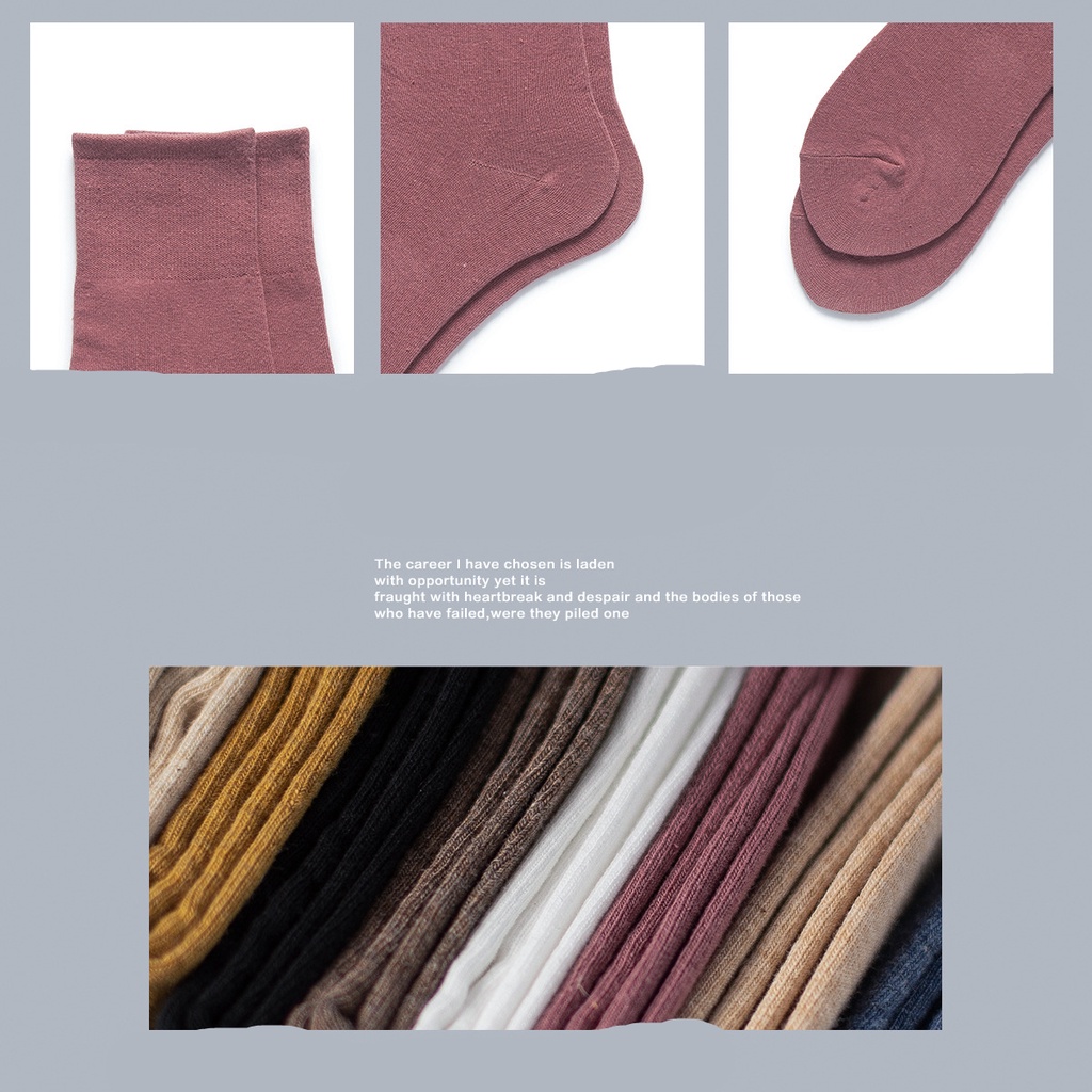WAFNHA D603 Vớ Cotton Màu Sắc Đơn Giản Thời Trang Hàn Quốc Cho Nữ
