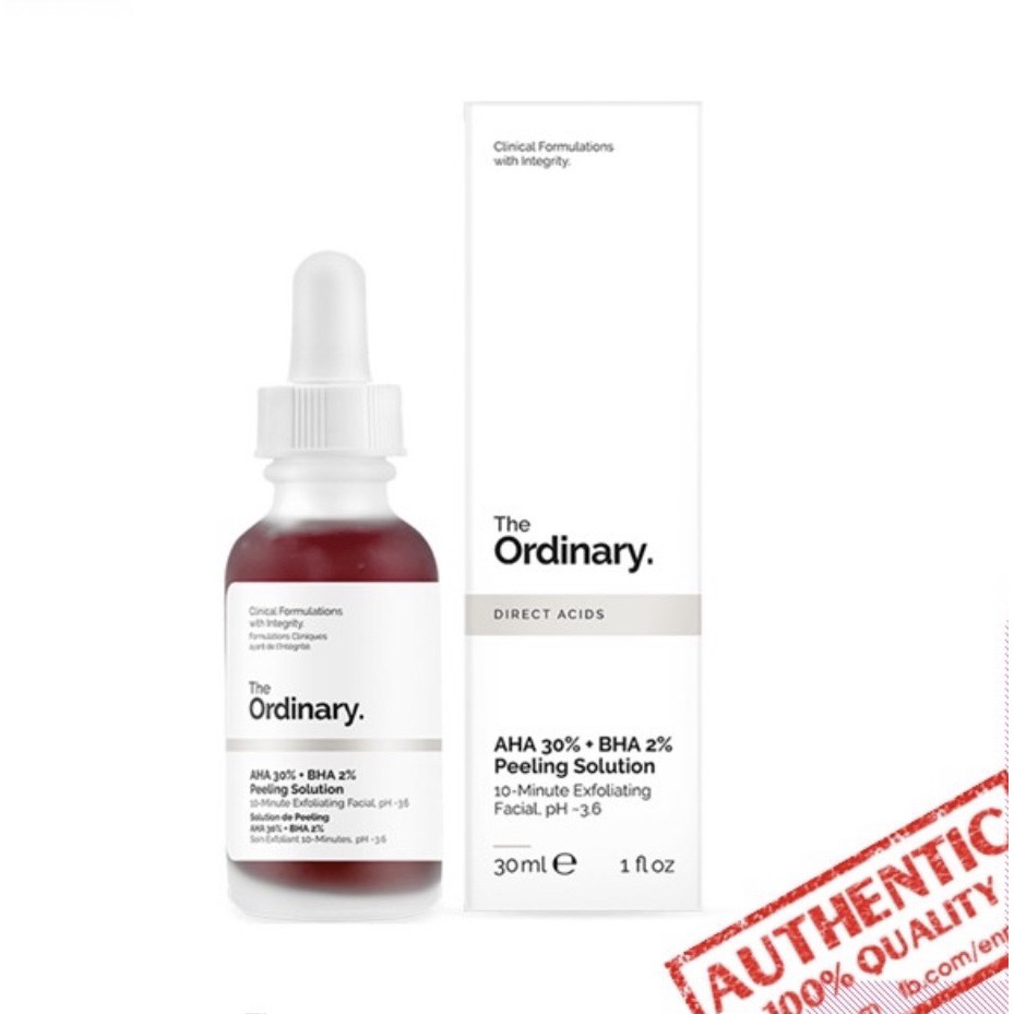 ( BILL CANADA ) Tinh chất tẩy tế bào chết hóa học The Ordinary AHA 30% + BHA 2% Peeling Solution