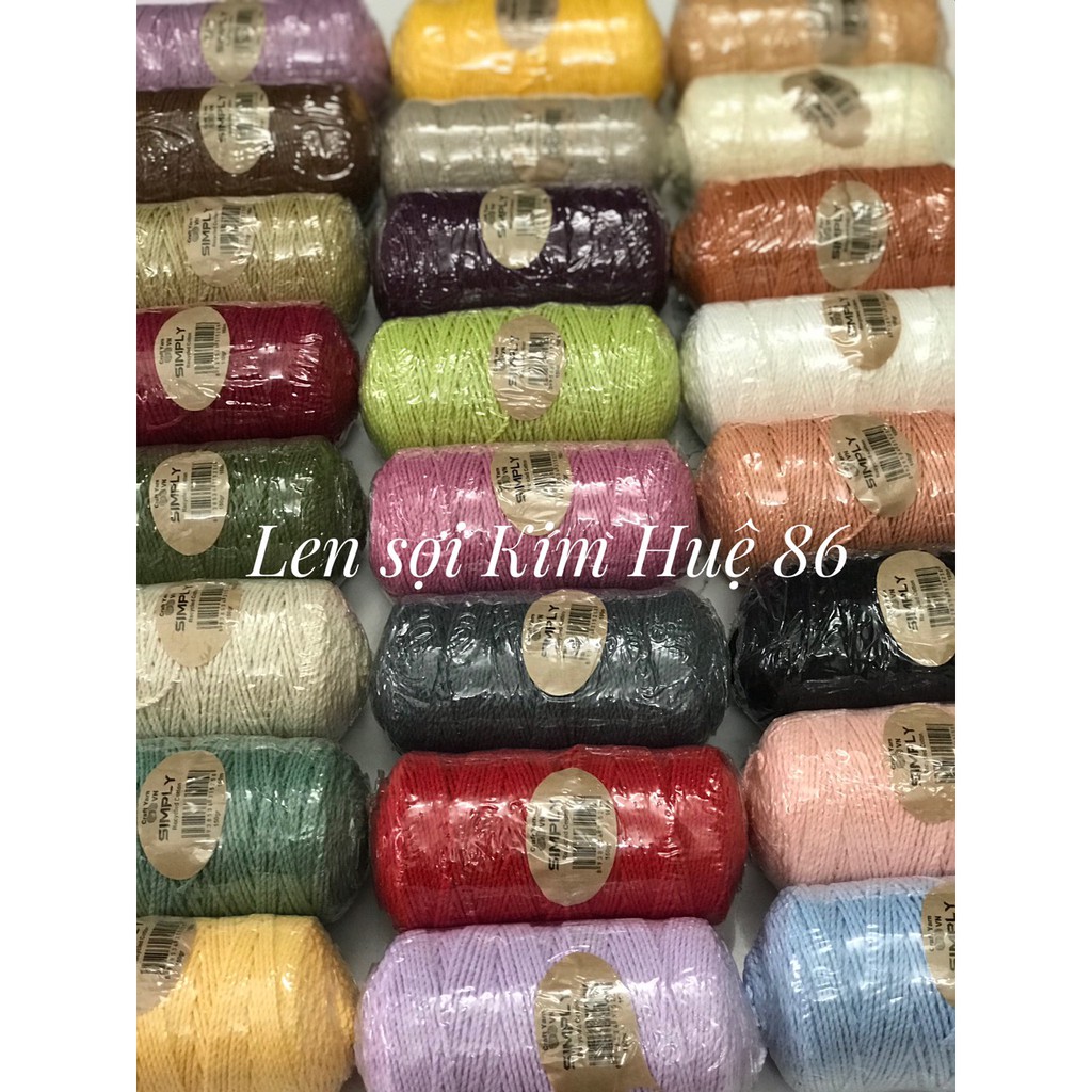 Sợi Simply Cotton 150Gr ( Từ Màu 01 Đên Màu 36)