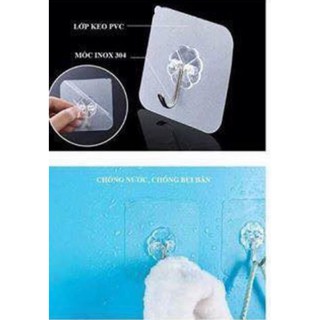 Combo 20 móc dính tường chịu lực trong suốt, móc dán tường chịu lực
