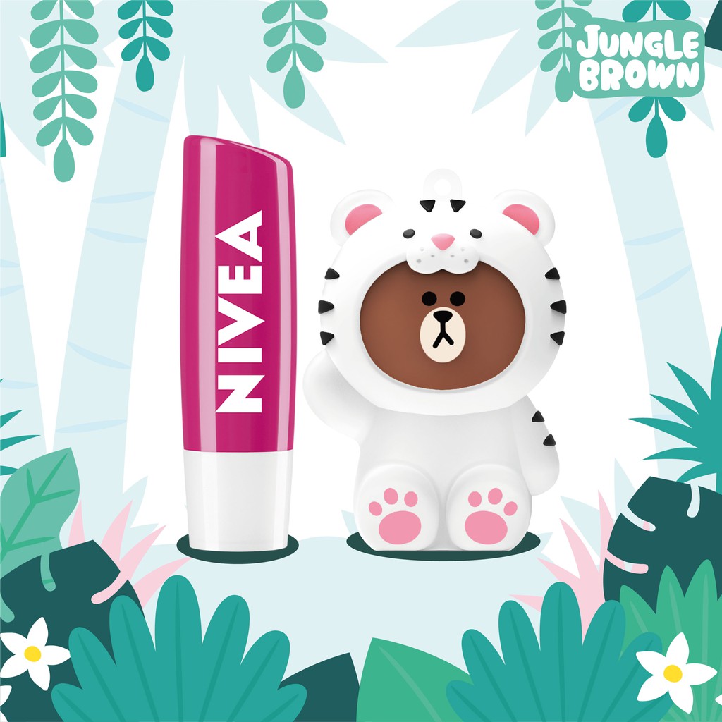 Son dưỡng ẩm Nivea hương dưa hấu 85236 (4.8g) + Tặng ốp son Sư Tử (Phiên bản LINE giới hạn) | BigBuy360 - bigbuy360.vn