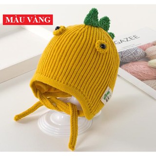 Mũ len khủng long che tai cho bé