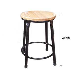 Ghế quầy bar mặt gỗ cao su (47cm,60cm,75cm)