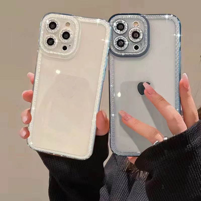 Ốp Điện Thoại Tpu Mềm Trong Suốt Chống Sốc Phối Kim Tuyến Cho Iphone 14 11 12 13 Xr X Xs Pro Max