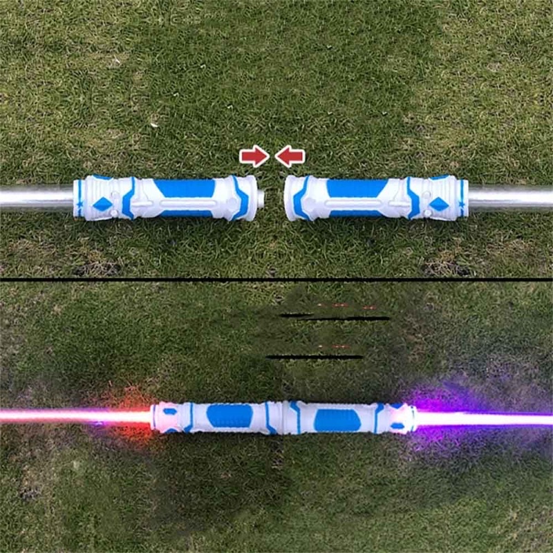 Đồ chơi kiếm nhật đen katana phát sáng - Bộ 2 kiếm phát sáng đồ chơi có đèn LED hóa trang phim Star Wars tặng pin