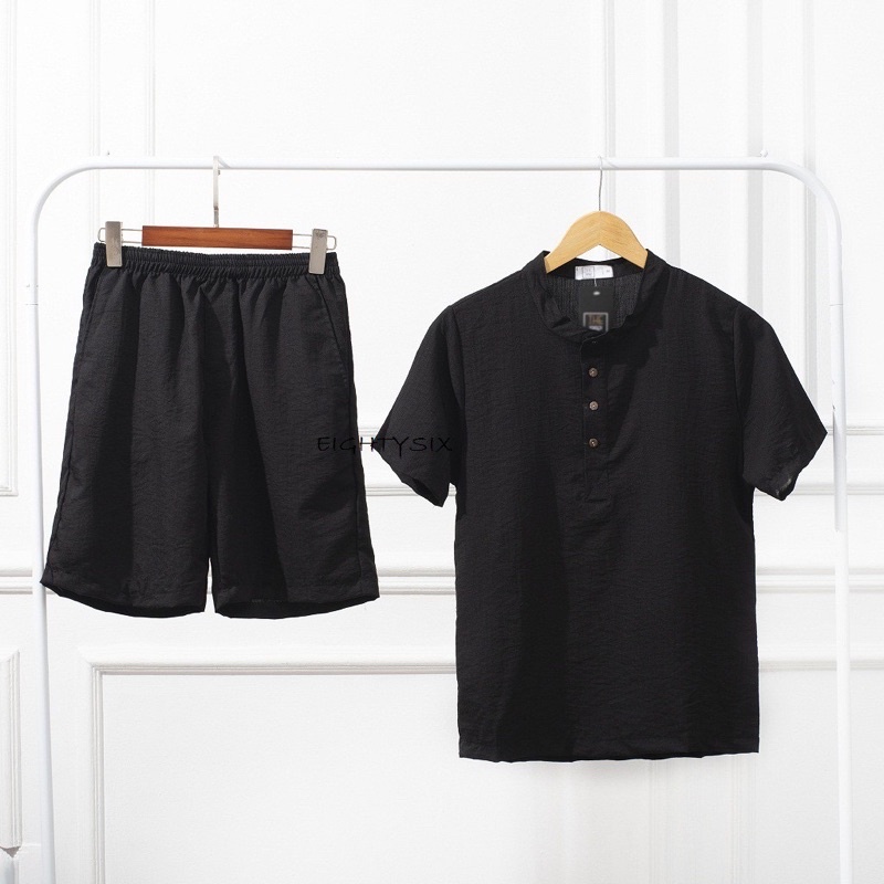 Bộ quần áo đũi nam mùa hè ngắn tay chất vải dày dặn, mặc cực mát mẻ dễ chịu