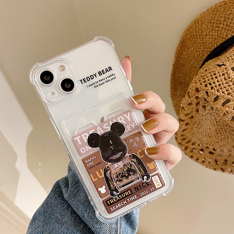 Ốp Điện Thoại Silicon TPU Mềm Trong Suốt Chống Sốc Có Ngăn Đựng Thẻ Cho Iphone 13 Pro Max 12 11 Pro Max Xs X Xr 6s Plus 8 7 Plus Se20