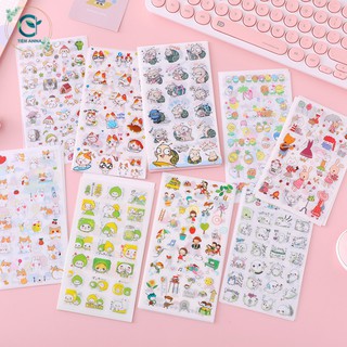 Set 6 tờ dán sticker hình động vật dễ thương nhiều mẫu để chọn