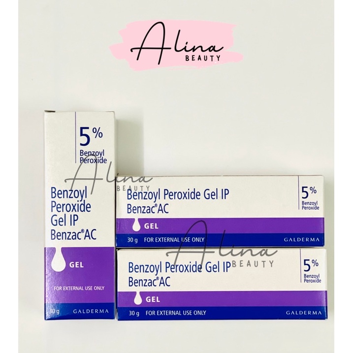 Benzac AC 2.5 - 5%  Ấn Độ Gel chấm mụn, 5 % và 2.5% benzoyl peroxide, giảm sạch mụn