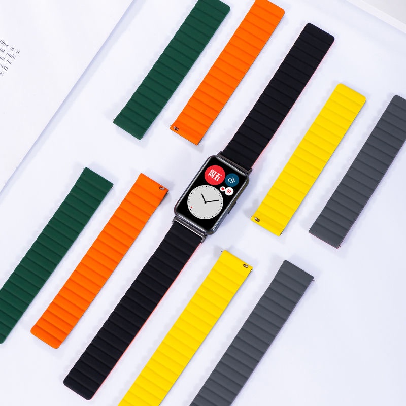 Dây Đeo Silicone Khóa Nam Châm Cho Đồng Hồ Thông Minh Huawei Watch Fit / Fit Mới