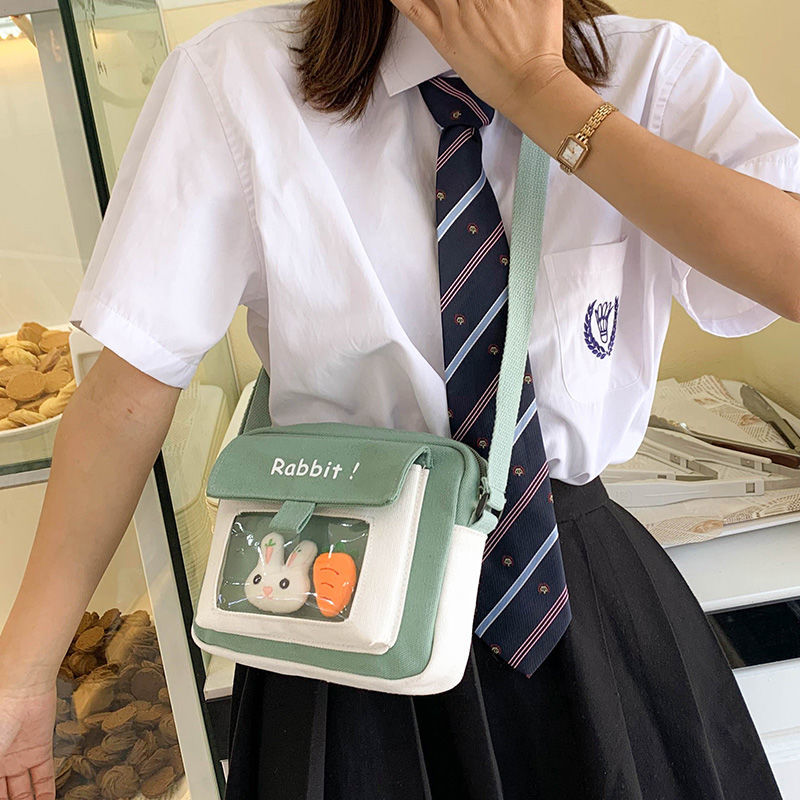 Túi đeo chéo vải canvas phong cách Hàn Quốc xinh xắn cho nữ | BigBuy360 - bigbuy360.vn