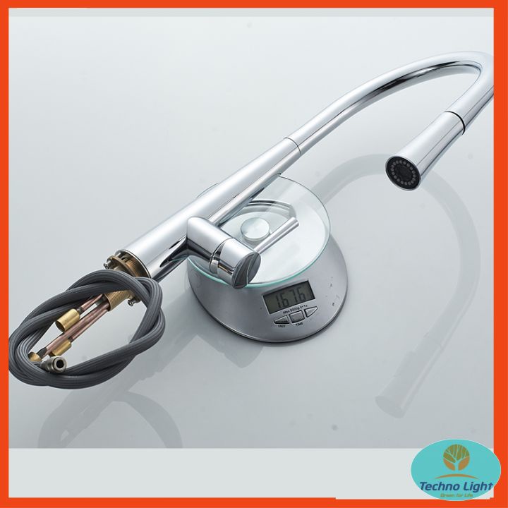 Vòi rửa bát nóng lạnh dây rút cao cấp KAGOL K36 Bảo Hành 5 năm