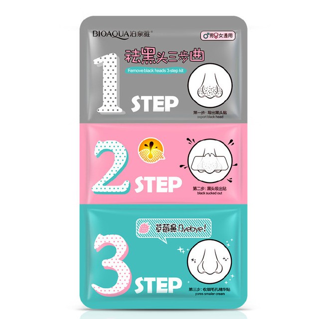 Set Lột mụn 3 miếng Bioaqua - Siêu Phẩm Lột Mụn Đầu Đen Mũi