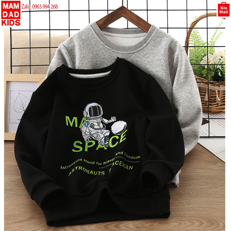 (XẢ HÀNG ĐÔNG ) (14-46kg) Aó nỉ da cá cho bé Trai hãng MAM DAD KIDS