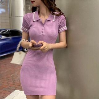 Đầm dệt kim eo cao thời trang dành cho nữ