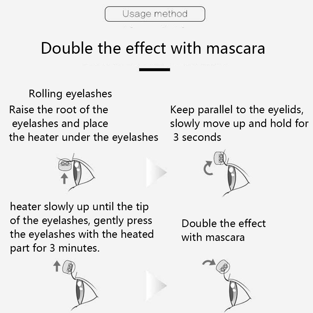 2 In 1 Electric Heated Eyelash Curler Face Slimming Massage Roller Eye Lashes Curling Beauty Tools