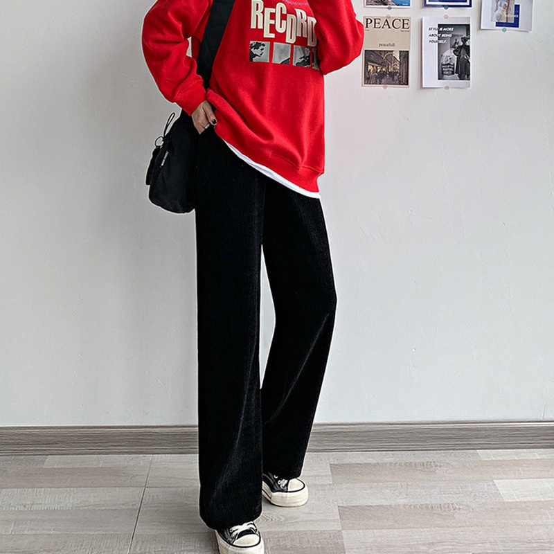 IELGY Quần Dài Lưng Cao Dáng Rộng Thời Trang Cho Nữ