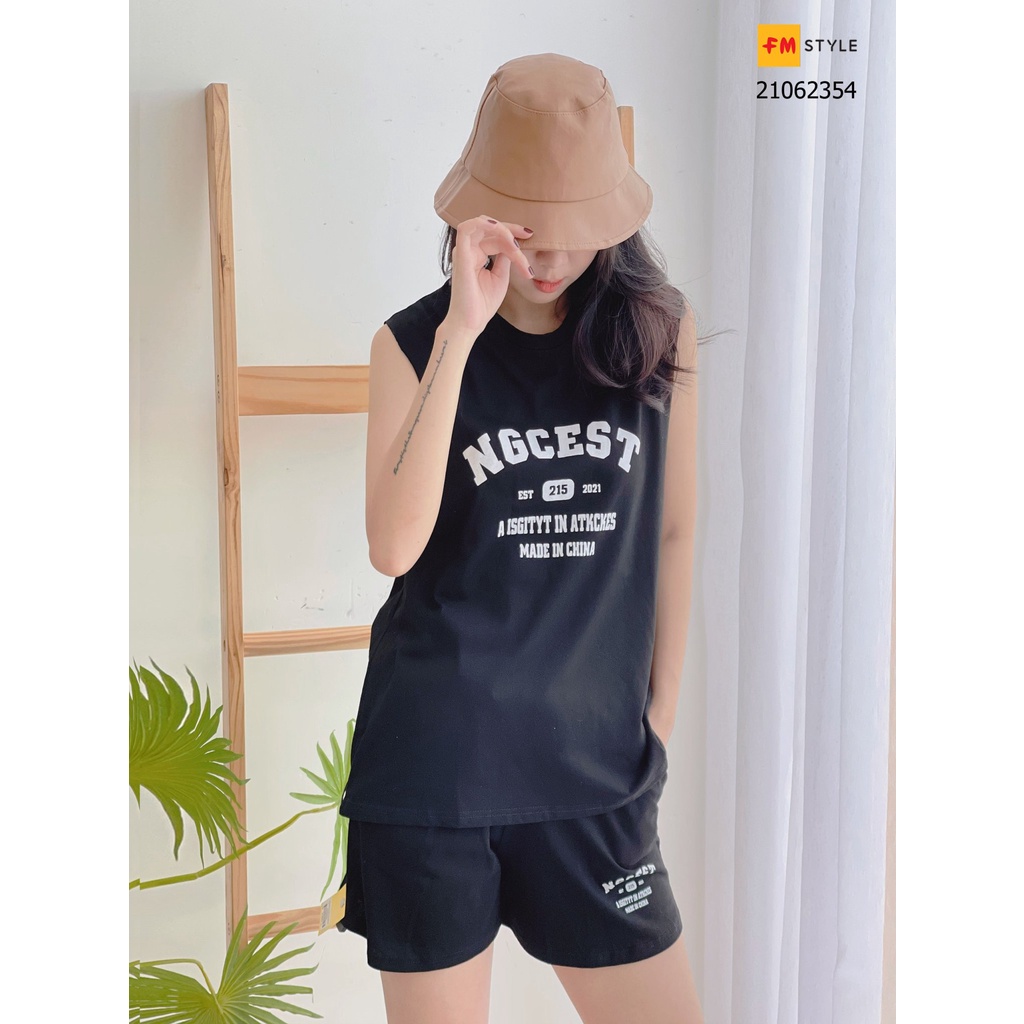 Đồ bộ nữ Fmstyle áo thun cọc tay form rộng oversize mặc nhà đi chơi phong cách ulzzang 210706404