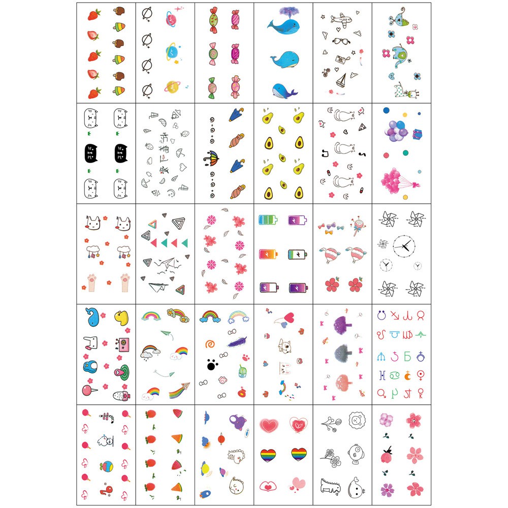 Set 30 Hình Xăm Dán Chống Thấm Nước Hình Cô Gái Hoạt Hình Cá Tính
