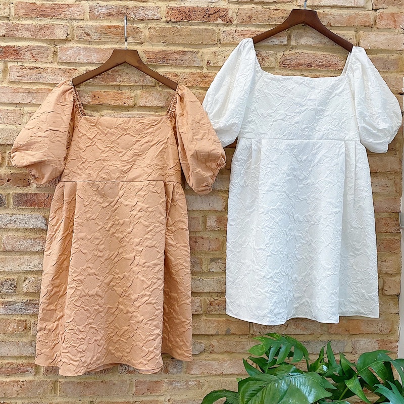 ĐẦM XINH DOLL DRESS form babydoll xoè nhẹ thiết kế tay bồng chất vải gấm in hoa