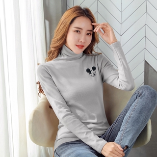 Áo thun tay dài in hình chuột mickey đáng yêu