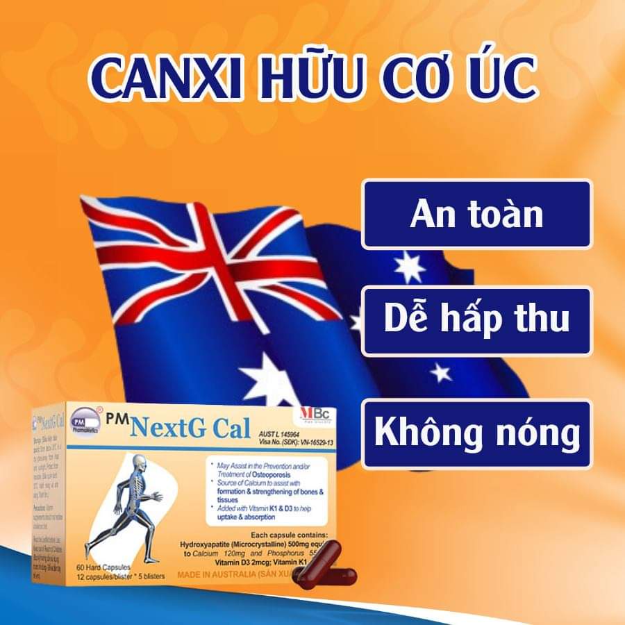 Viên Uống Bổ Sung Canxi Hữu Cơ Từ Úc NextG Cal Hộp 60 viên