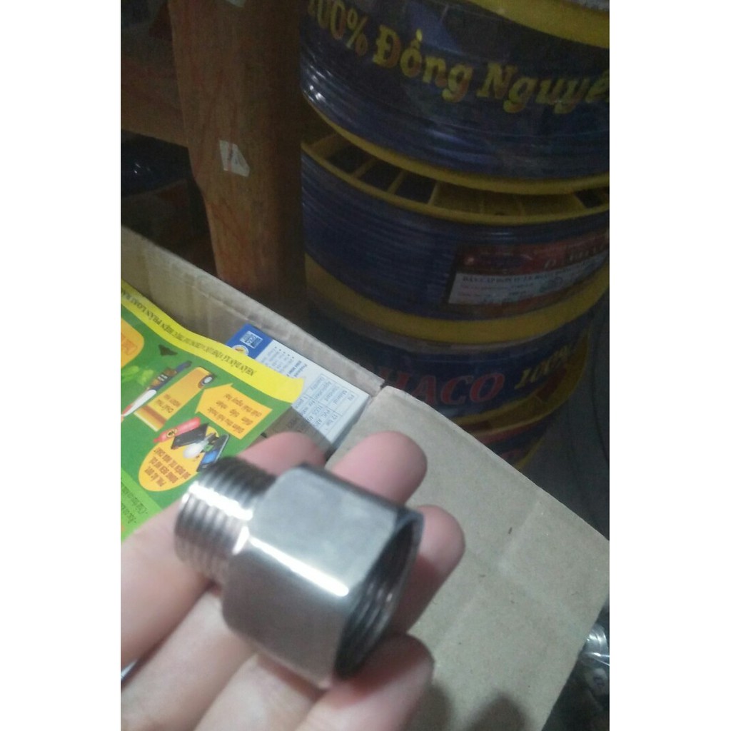 Đầu nối inox ren trong 27mm / ren ngoài 21mm nhé