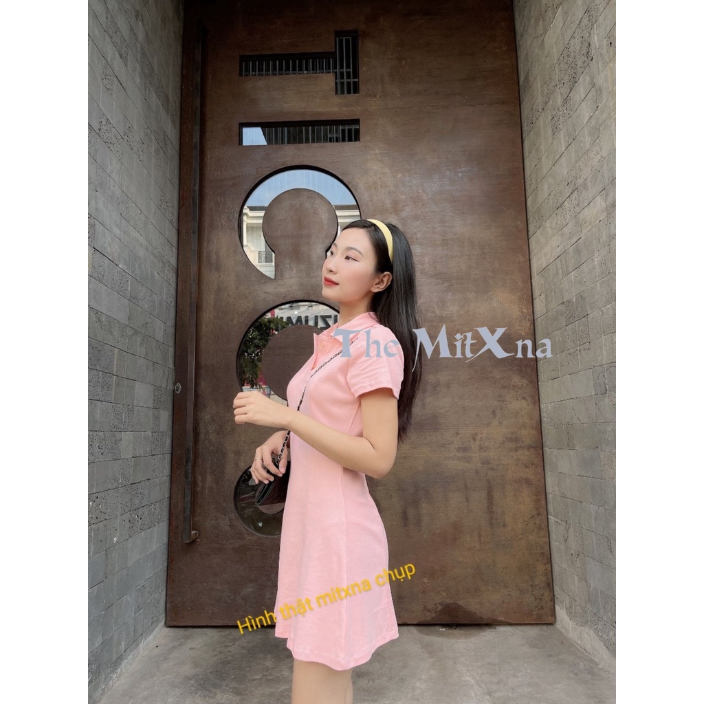 Đầm ôm body co giãn cổ polo - ảnh thật mẫu Shop chụp | BigBuy360 - bigbuy360.vn