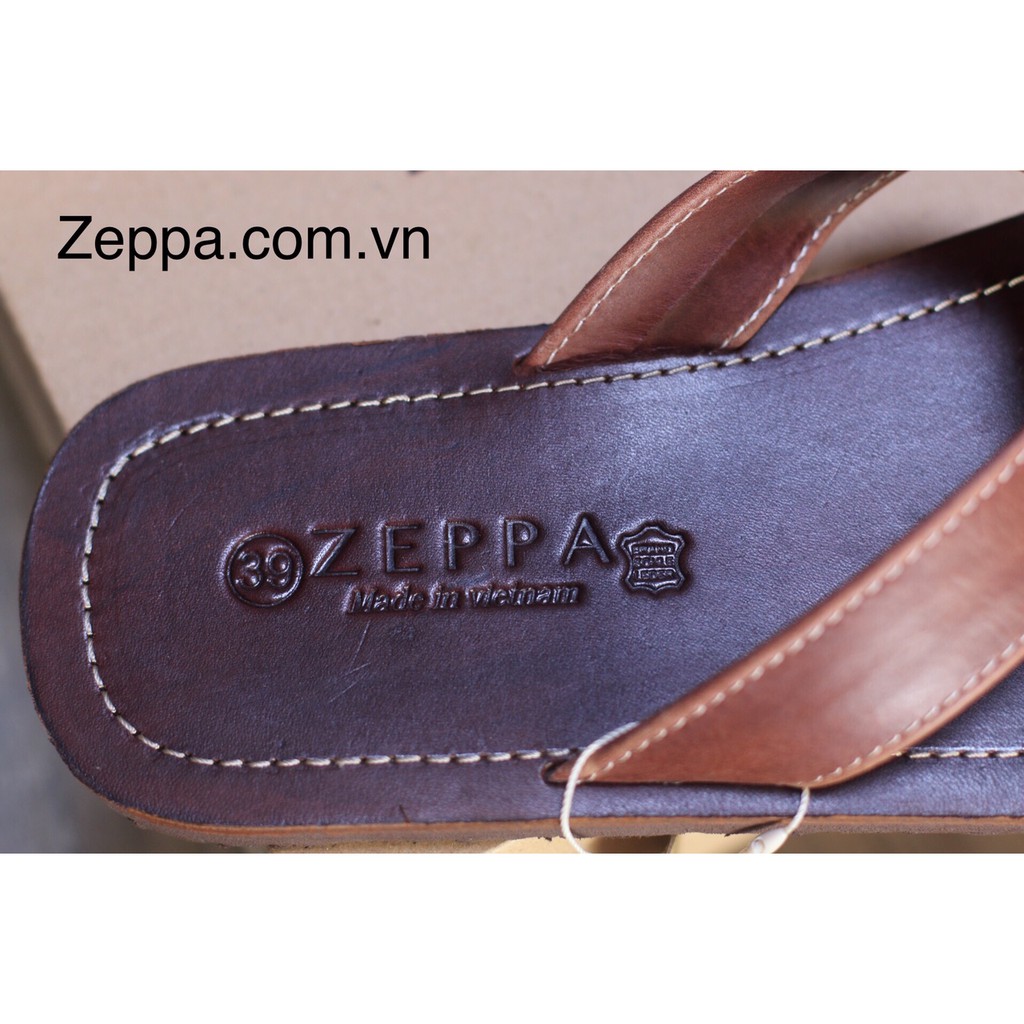 ZEPPA - Gian Hàng Chính Hãng - Dép kẹp nam da bò - Màu nâu đỏ (Size: 38-45) TS