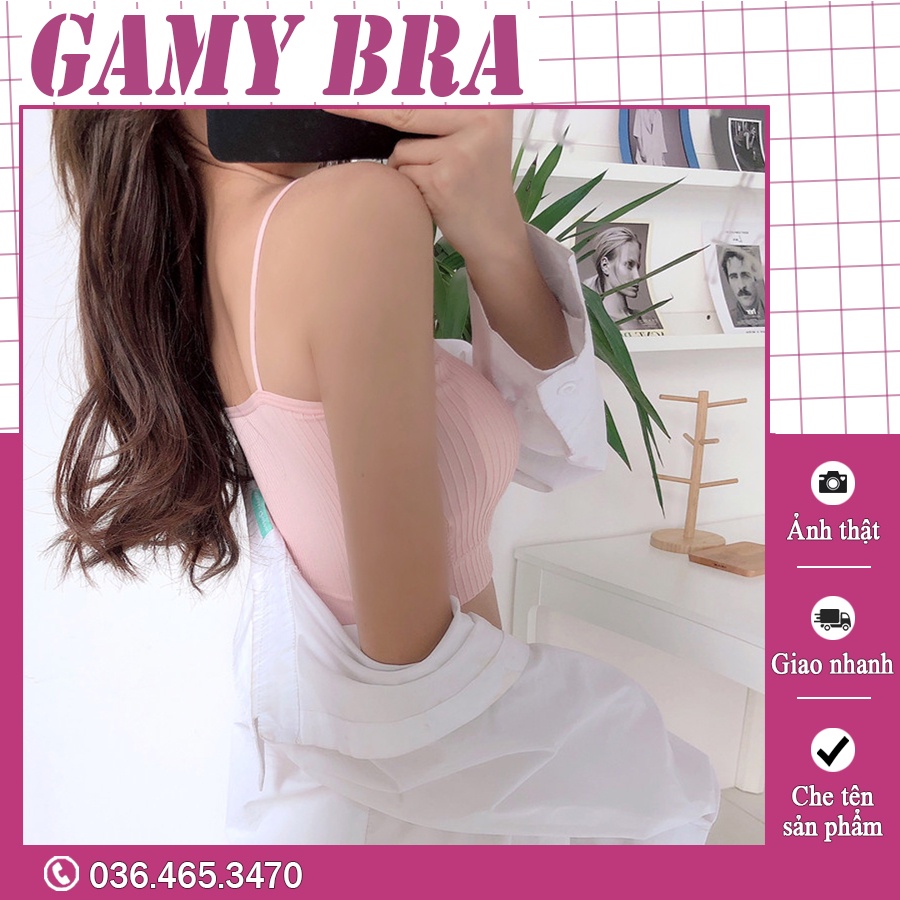 Áo Croptop 2 dây len tăm 809 có mút ngực