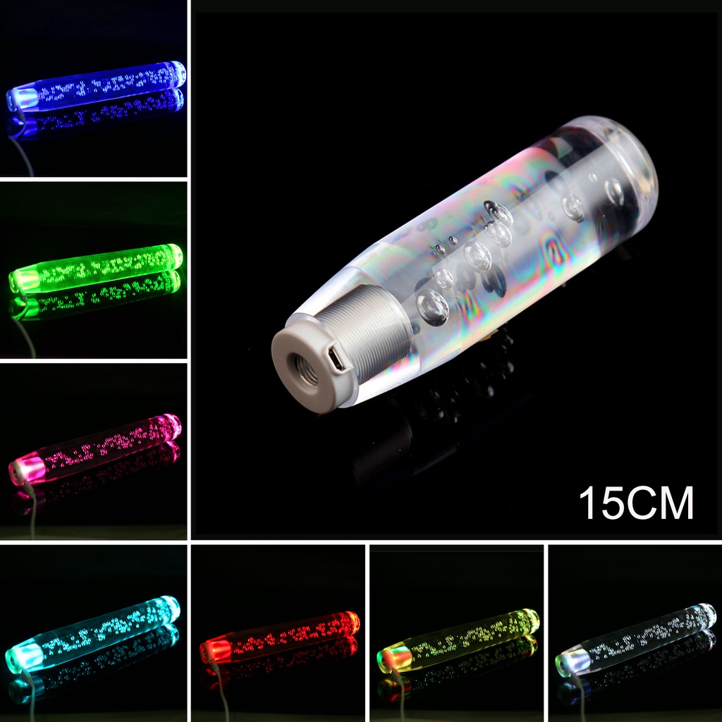 Núm Gạt Cần Số Có Đèn Led RGB Trong Suốt 10Cm/15cm/20cm/25cm/30cm Thông Dụng Cho Xe Hơi