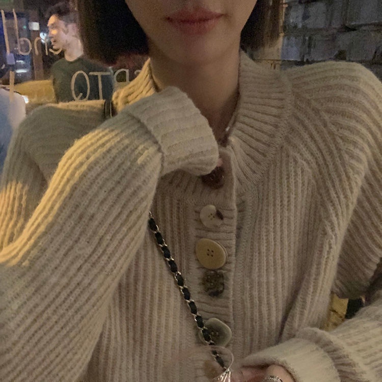 Áo Khoác cardigan Dệt Kim Mỏng Nhẹ Cổ Tròn Đơn Giản Thời Trang Thu Đông Phong Cách Hàn Quốc Dành Cho Nữ