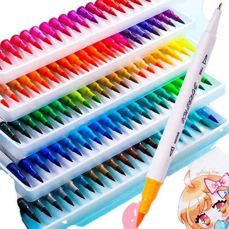 Bút Marker đầu Brush 48/72/100 màu chuyên dùng vẽ tranh hoạt hình, phong cảnh