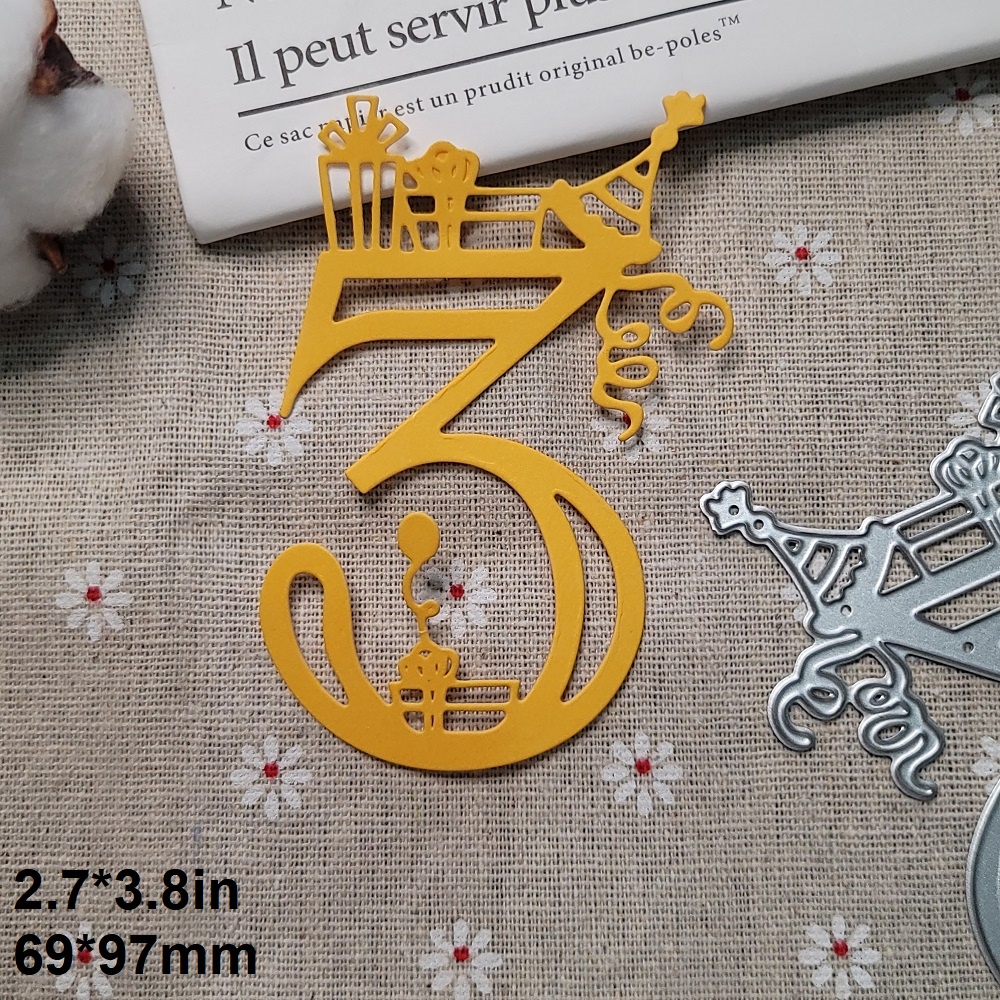 Khuôn Cắt Giấy Làm Từ Kim Loại Hình Số 0-9 Trang Trí Scrapbook