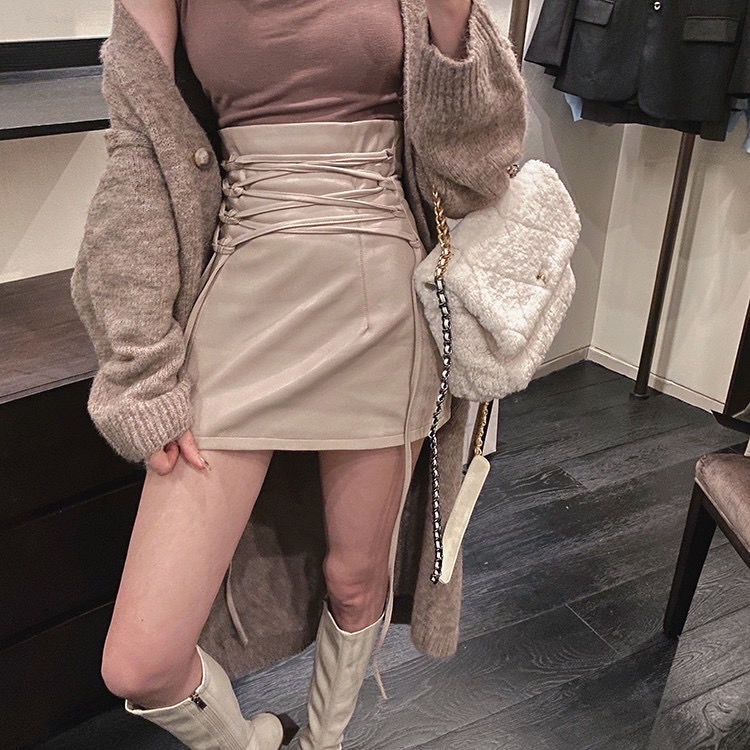 Chân váy COZOKC xẻ tà lưng cao thời trang gợi cảm cho nữ