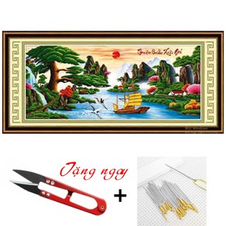 [hàng hộp] Tranh Thêu chữ thập Thuận Buồm Xuôi Gió
