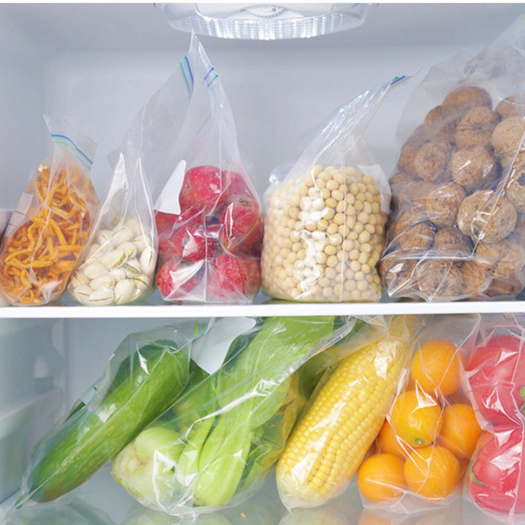 Túi bảo quản thực phẩm/ túi zip có khóa kép bảo quản thực phẩm tươi sống / rau củ quả nhiều size đa năng