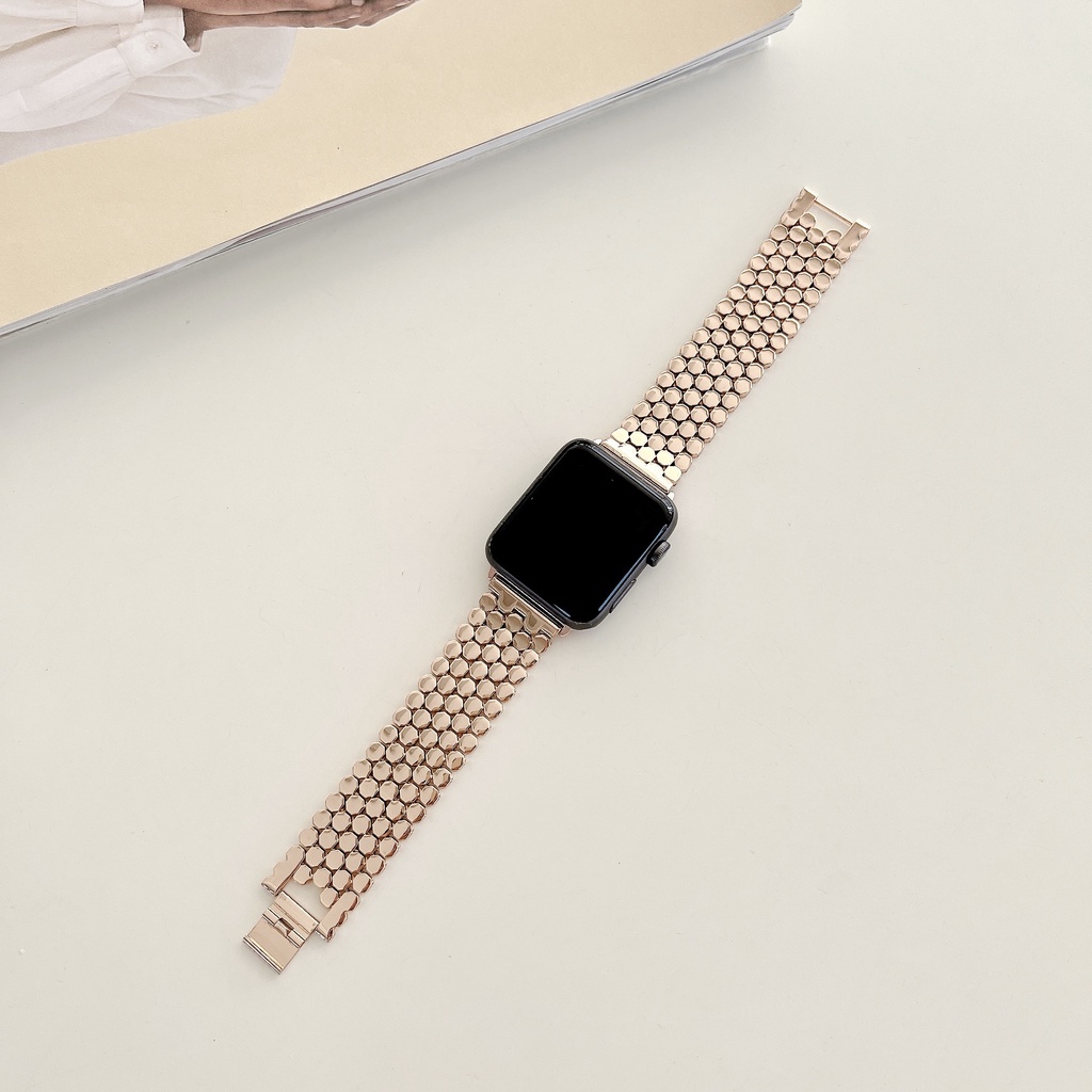 Dây đeo kim loại sang trọng thích hợp cho đồng hồ Apple 7 6 SE 2 44mm 40mm 45mm iWatch Series 3 4 5 SE 42mm 38mm 41mm