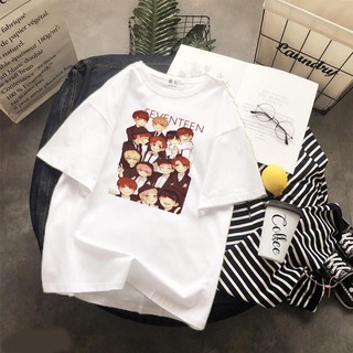 Áo thun Cotton Unisex - Fan SEVENTEEN Hàn Quốc - K-Pop - Chibi - Seventeen quý ông fanart