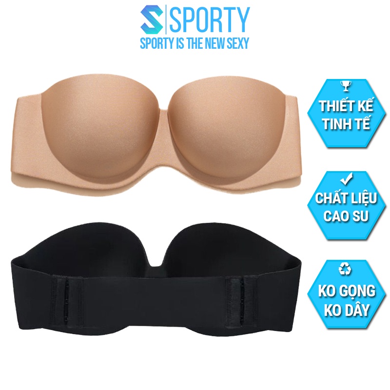 Áo ngực nữ quây không dây SPORTY, Bra nâng ngực không gọng quai ngang hở lưng sexy ML10