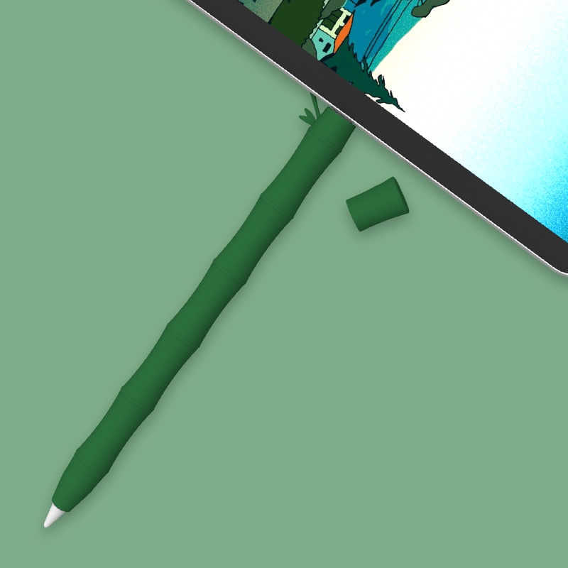 Vỏ Bọc Bảo Vệ Bút Cảm Ứng Apple Pencil 1/2 Bằng Silicone Mềm Họa Tiết Hoạt Hình 3D Đáng Yêu