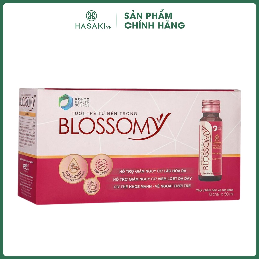 Thực Phẩm Bảo Vệ Sức Khỏe Blossomy Chai Blossomy Curcumin & Collagen 50ml x 3